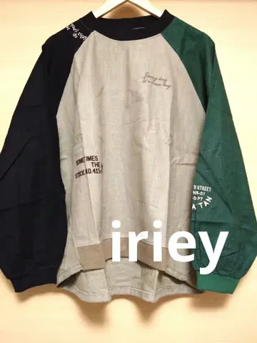 iriey 슬라브 기모 랜덤 로고T 블라우스 F