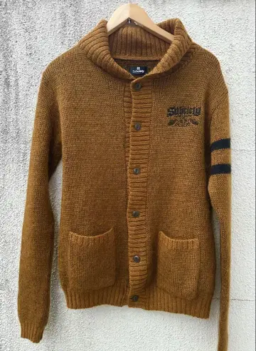 Subciety 모헤어 혼방 숄 니트 가디건 브라운