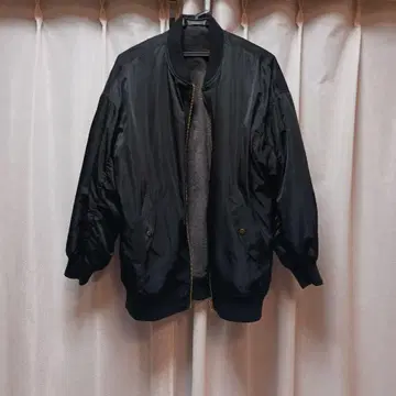 블랙, MA-1 자켓, 퍼 안감, 남녀 공용