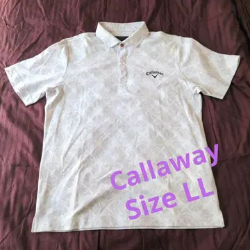 남성용 Callaway 꽃무늬 피케 셔츠 LL 화이트