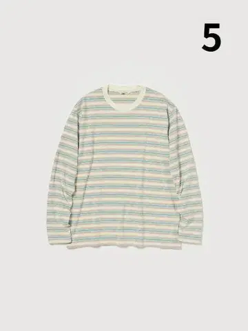 AURALEE GRADIENT STRIPE JERSEY L/S TEE 5
