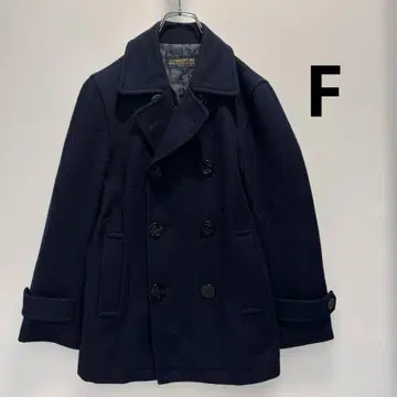 코트 더블 브레스트 버튼 부착 포켓 부착 네이비 프리 사이즈