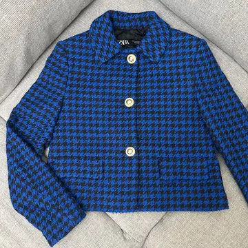 ZARA 하운드투스 체크 패턴 자켓