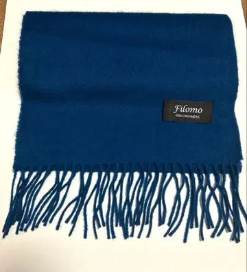 Filomo 필로모 캐시미어 100% 머플러 터콰이즈 블루 프린지