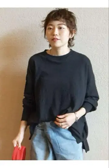 js luxe 라피아 저지 풀오버