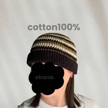 khaki86 크러셔 모자 비니 니트 모자 핸드메이드 Y2K