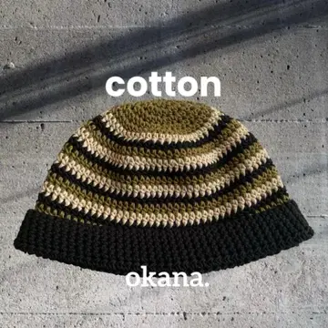 khaki86 크러셔 모자 비니 니트 모자 핸드메이드 Y2K