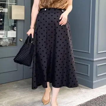 도트 플로키 프린트 스커트