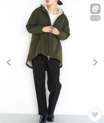 FILA 후드 부착 아우터 플리스 스코트 L 사이즈 올리브