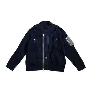 sacai 23AW Nylon Twill Mix Knit Cardigan