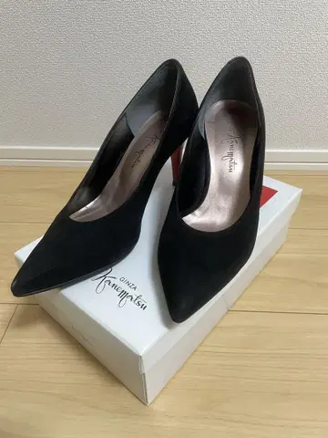 긴자 카네마츠 25cm 스웨이드 하이힐