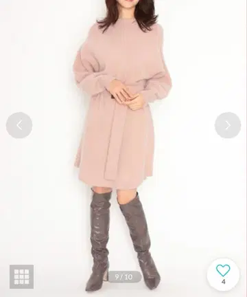 SNIDEL 퍼라이크 벨티드 니트 원피스