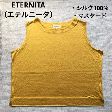 ETERNITA 에테르니타 슬리브리스 머스타드 실크 100%