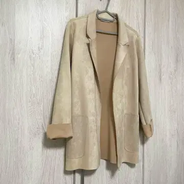 ZARA 베이지 스웨이드 느낌 코트 XS