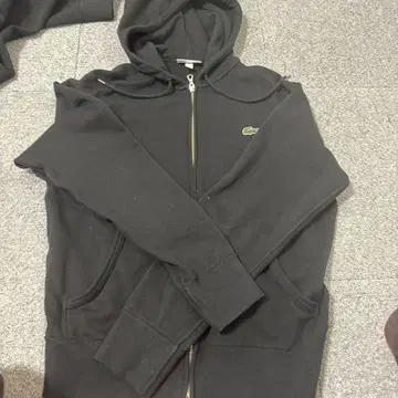 LACOSTE 블랙 풀 집업 후드티 M