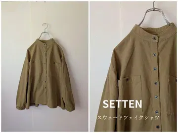 SETTEN 스웨이드 페이크 와이드 셔츠