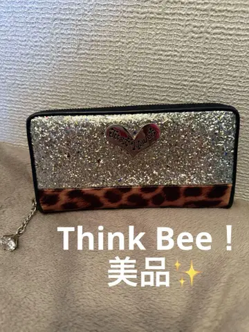새상품급 Think Bee! 싱크비 라메 레오파드 무늬 장지갑