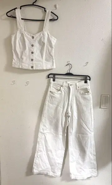 GAP 데님 상의 청바지 세트 화이트