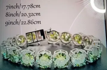 1Ssilver85ctGREEN 모이사나이트 크리스탈 팔찌