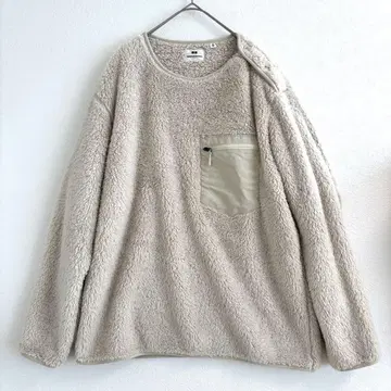 유니클로 플리스 아웃도어 스트레치 M 아이보리 보아 루즈핏