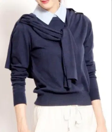 fray id 네이비 니트 셔츠 카라 부착 가디건 스나이델 2점