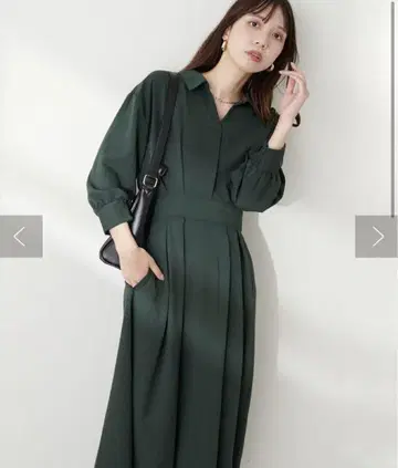 natural couture 스키퍼 카라 7부 소매 원피스