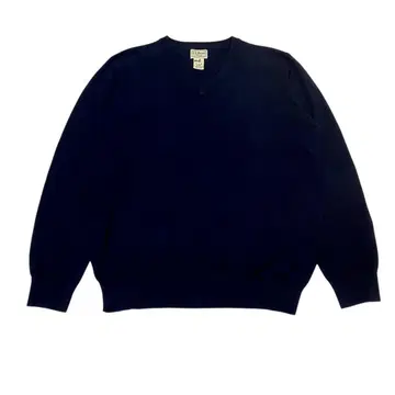 90s LLBean 니트 XL 코튼 캐시미어 혼방 네이비 아메카지