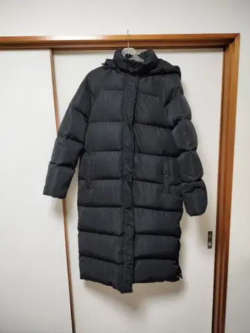 GU 슈퍼 롱 다운 코트 +EC S 사이즈 블랙