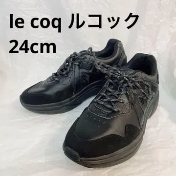 [컨디션 최상] 르꼬끄 Le coq 블랙 스니커즈 24cm
