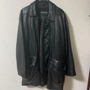 NEXT STAGE 블랙 가죽 코트 M