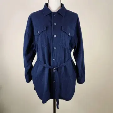 ICHI 이치 플란넬 셔츠 와이드 오버 셔츠 네이비 프리