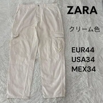 ZARA 자라 카고 팬츠 크림색 화이트 계열 EUR44 USA34