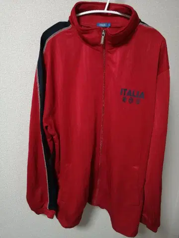 USED ITALIA 레드 풀 집업 트랙 자켓 저지 L 사이즈