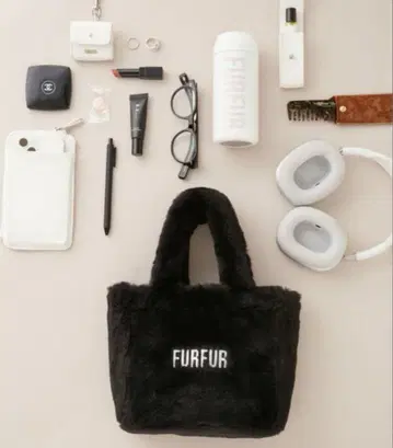 FURFUR 에코 퍼 토트백 블랙