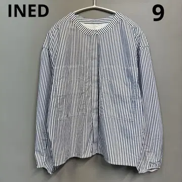 INED 이네드 블라우스 상의 스트라이프 긴팔 셔츠 9호