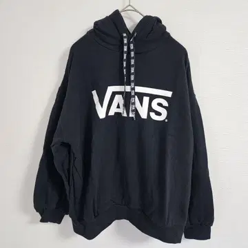 VANS 블랙 후드 부착 후드티 빅