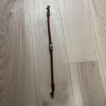 브라운 가죽 지갑 체인