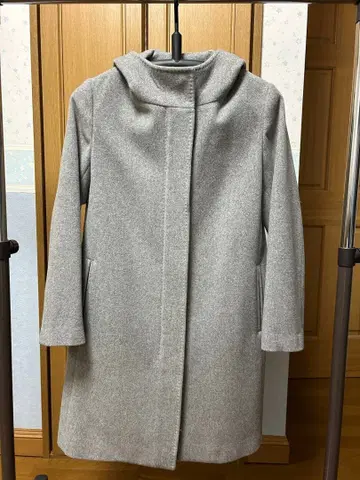 MICHEL KLEIN 후드 부착 그레이 코트