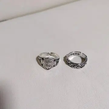 Harley-Davidson 하트형 반지와 장식 반지 세트
