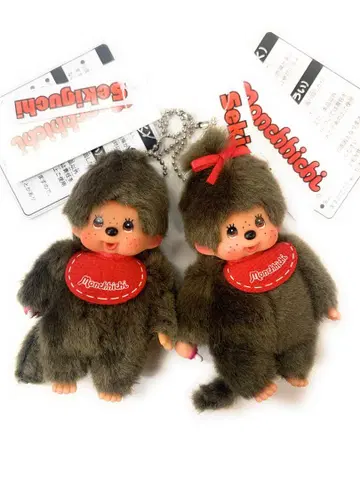 몬치치 미니 mini 볼체인 봉제 인형 마스코트 커플 세트