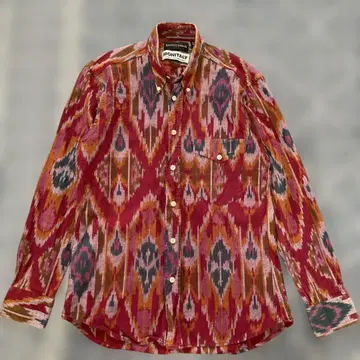 monitaly 모니 USA제 코튼 셔츠 유나이티드 애로우즈 빨간색 패턴