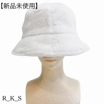 [미사용 새상품] 퍼 버킷햇 버킷햇 모자 화이트 복슬복슬 복슬복슬