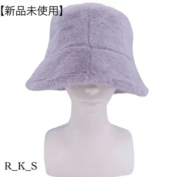 [ 미사용 새상품 ] 퍼 버킷햇 버킷햇 모자 연보라색 라벤더 2