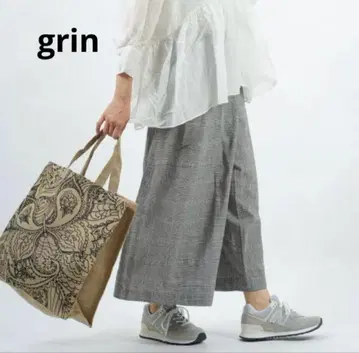 grin 체크 와이드 팬츠 랩 팬츠