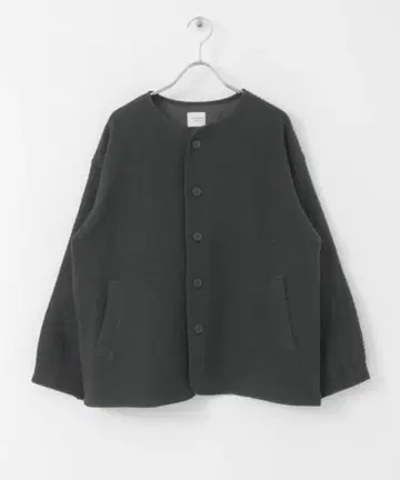 퀼팅 노카라 자켓 블랙