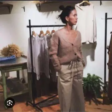 NOWOS 레어 핑크 모헤어 가디건