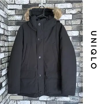 UNIQLO 유니클로 논퀼트 다운 자켓 후드 퍼 블랙