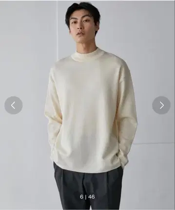 울 밀라노 리브 모크넥 니트