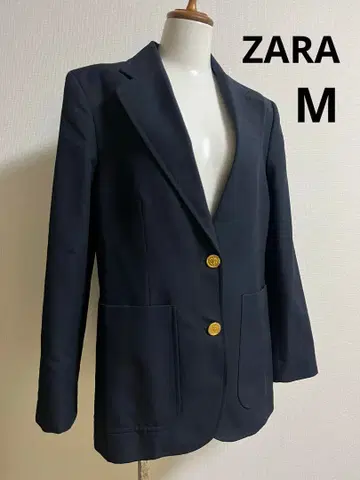 ZARA 네이비 테일러드 자켓 골드 버튼 M 사이즈 레이온 소재
