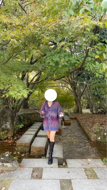 그라데이션 가디건 버튼 포함